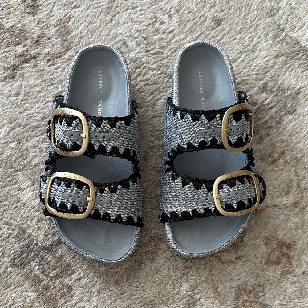 Loeffler Randall Theo Buckle Sandals in blue size 7 1/2